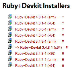 그림 1.3 Ruby install